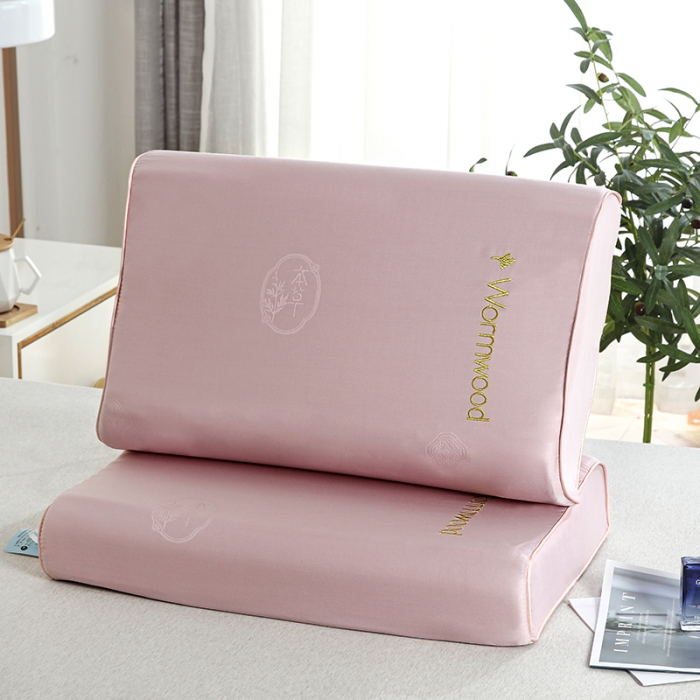 91家纺网 家纺一手货源 找家纺 （总）其乐枕芯 2023新款全棉贡缎艾草刺绣乳胶枕超30天不退不换