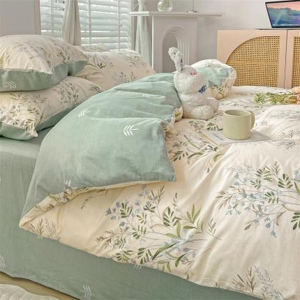 名兮 2022新款AB版清新全棉印花四件套系列 幽幽仙草