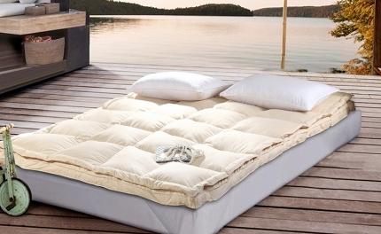 91家纺网 家纺一手货源 找家纺 （总）岚司羽 新款全棉双层凌空羽绒丝羽毛床垫加厚床垫