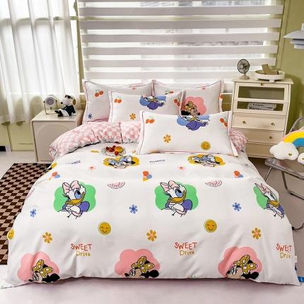 91家纺网 家纺一手货源 找家纺 仟网汇 2022新款迪士尼正版活性印染印花四件套 黛西