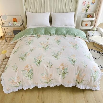 91家纺网 家纺一手货源 找家纺 （总）卡普 2025新款全棉韩版荷叶花边单被套