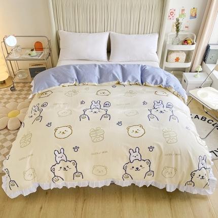 91家纺网 家纺一手货源 找家纺 （总）卡普 2025新款全棉韩版荷叶花边单被套