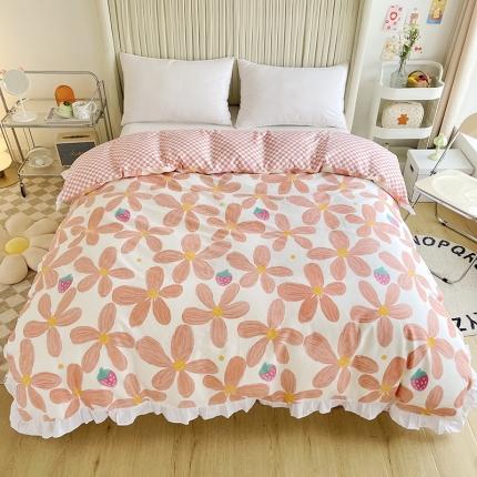 91家纺网 家纺一手货源 找家纺 卡普 2025新款全棉韩版荷叶花边单被套风灵玉秀