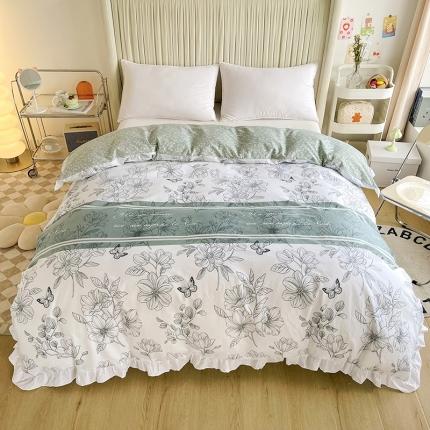 91家纺网 家纺一手货源 找家纺 卡普 2025新款全棉韩版荷叶花边单被套锦觅