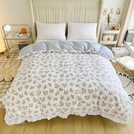 91家纺网 家纺一手货源 找家纺 卡普 2025新款全棉韩版荷叶花边单被套秋颜木瑾
