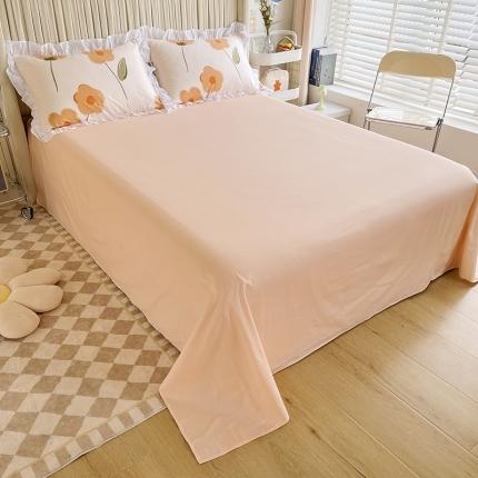 91家纺网 家纺一手货源 找家纺 卡普 2025新款全棉韩版荷叶花边床单+枕套花恋