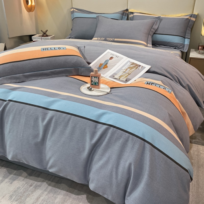 91家纺网 家纺一手货源 找家纺 莱通 2024新款喷气磨毛床笠款四件套 致青春