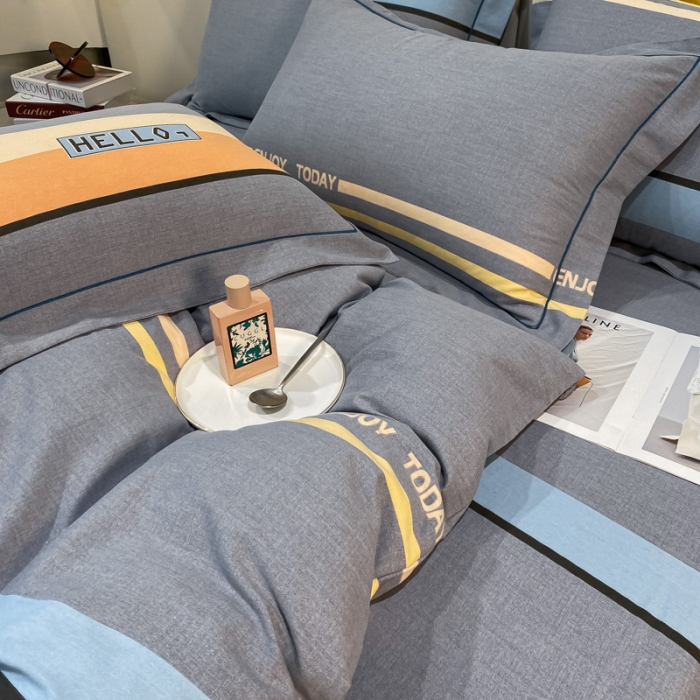 91家纺网 家纺一手货源 找家纺 莱通 2024新款喷气磨毛床笠款四件套 致青春