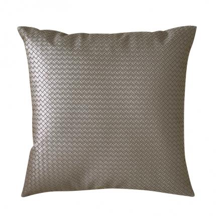 91家纺网 家纺一手货源 找家纺 美茉 2022新款编织纹皮革抱枕靠垫 深雾霾