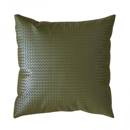 美茉 2022新款编织纹皮革抱枕靠垫 鼠尾草