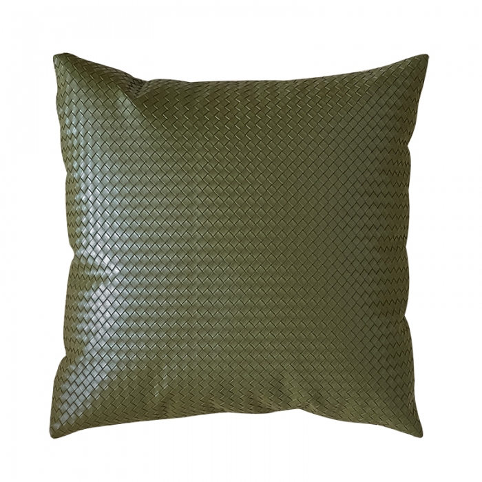 91家纺网 家纺一手货源 找家纺 美茉 2022新款编织纹皮革抱枕靠垫 鼠尾草