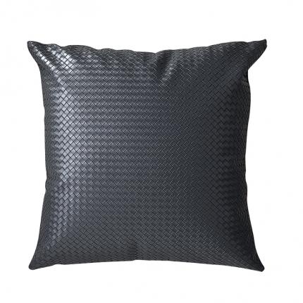 美茉 2022新款编织纹皮革抱枕靠垫 水泥灰