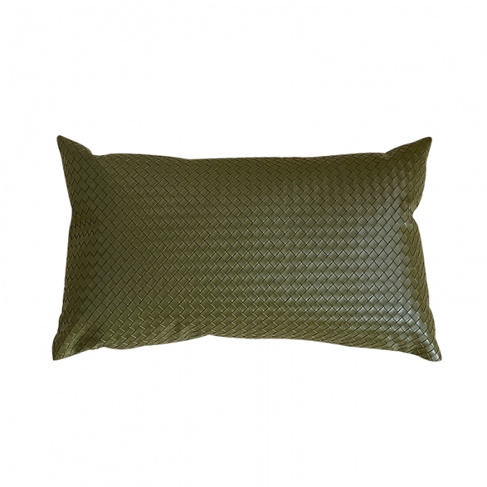 91家纺网 家纺一手货源 找家纺 美茉 2022新款编织纹皮革抱枕腰枕 鼠尾草