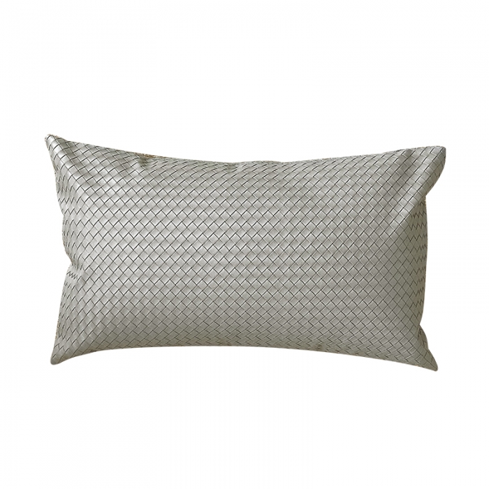 91家纺网 家纺一手货源 找家纺 美茉 2022新款编织纹皮革抱枕腰枕 星灰