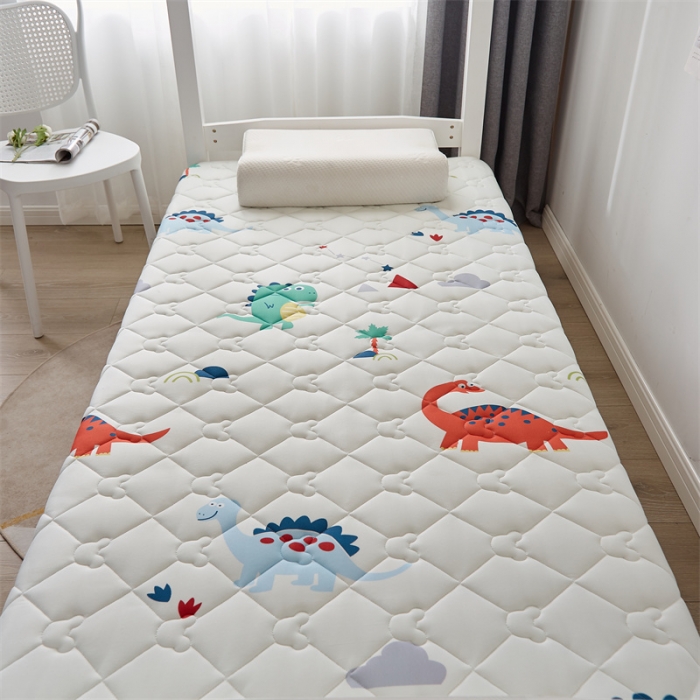 91家纺网 家纺一手货源 找家纺 寐珂 2025新款A类针织大豆学生床垫 恐龙世界