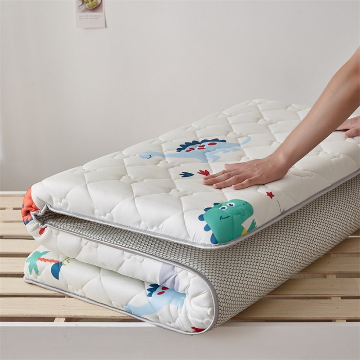 91家纺网 家纺一手货源 找家纺 寐珂 2025新款A类针织大豆学生床垫 恐龙世界