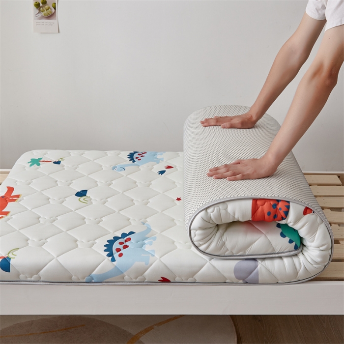 91家纺网 家纺一手货源 找家纺 寐珂 2025新款A类针织大豆学生床垫 恐龙世界