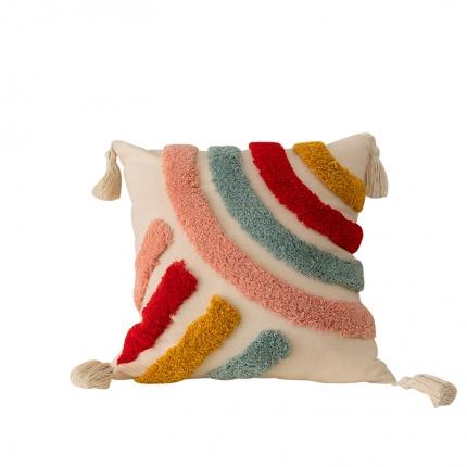 美茉 2022新款卡通簇绒绣抱枕 彩虹方