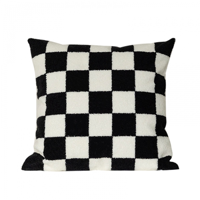 91家纺网 家纺一手货源 找家纺 （总）美茉 2022新款棋盘格毛巾绣抱枕
