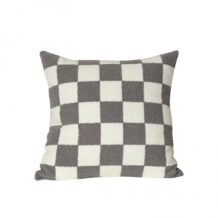 美茉 2022新款棋盘格毛巾绣抱枕 灰色
