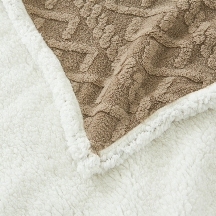 91家纺网 家纺一手货源 找家纺 馨米莱 2024新款AB版塔肤绒毛毯 咖啡色