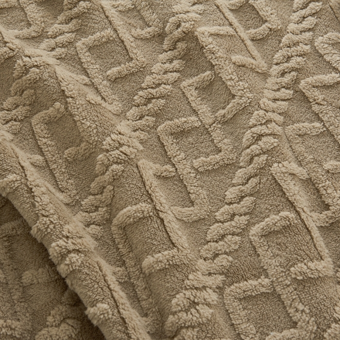 91家纺网 家纺一手货源 找家纺 馨米莱 2024新款AB版塔肤绒毛毯 咖啡色