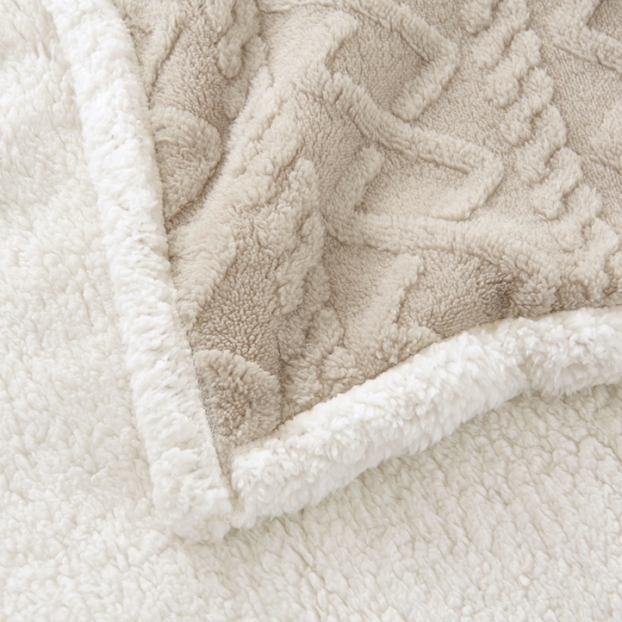 91家纺网 家纺一手货源 找家纺 馨米莱 2024新款AB版塔肤绒毛毯 卡其色