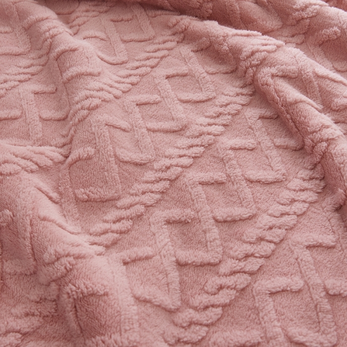 91家纺网 家纺一手货源 找家纺 馨米莱 2024新款AB版塔肤绒毛毯 玫瑰色