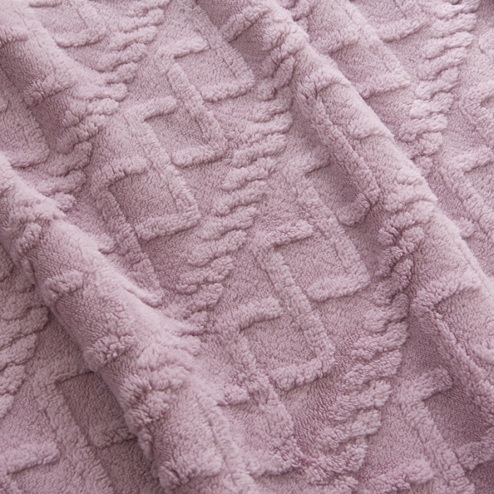 91家纺网 家纺一手货源 找家纺 馨米莱 2024新款AB版塔肤绒毛毯 莫奈紫