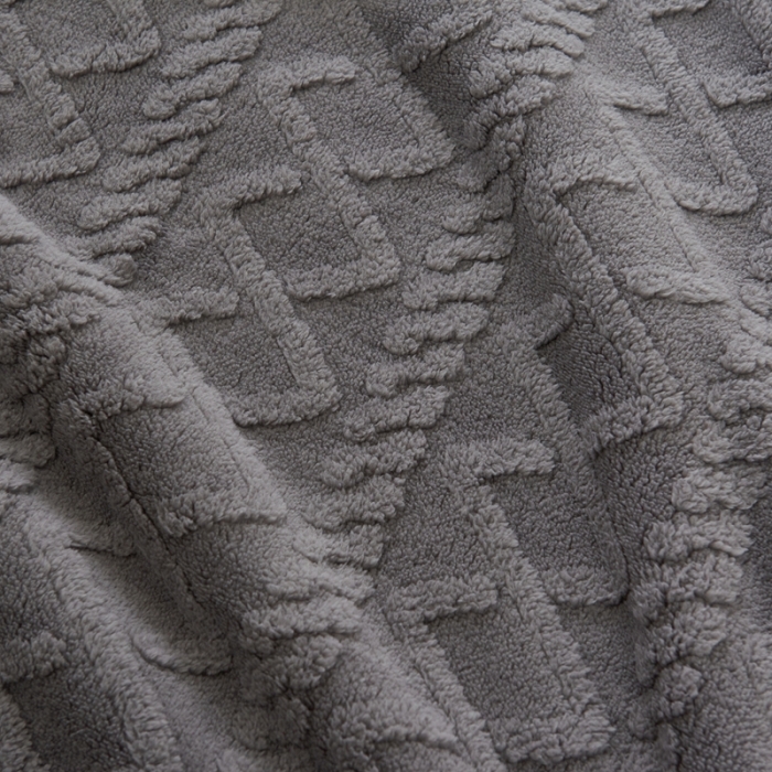 91家纺网 家纺一手货源 找家纺 馨米莱 2024新款AB版塔肤绒毛毯 深灰色