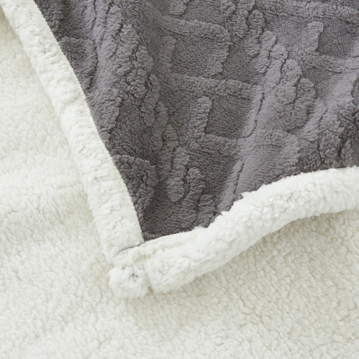 91家纺网 家纺一手货源 找家纺 馨米莱 2024新款AB版塔肤绒毛毯 深灰色