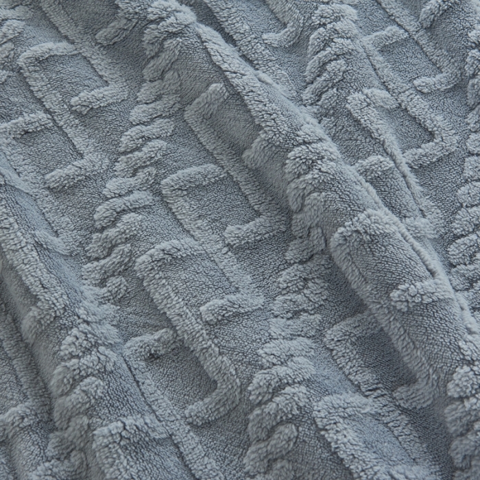 91家纺网 家纺一手货源 找家纺 馨米莱 2024新款AB版塔肤绒毛毯 雾蓝色