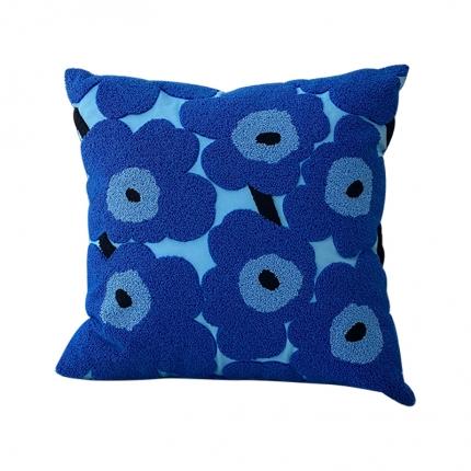 美茉 2022新款花方形抱枕 蓝色