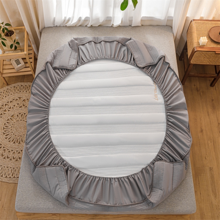 91家纺网 家纺一手货源 找家纺 （总）鑫钰 2023新款色织水洗纯棉全棉夹棉绣花床笠夹棉枕套