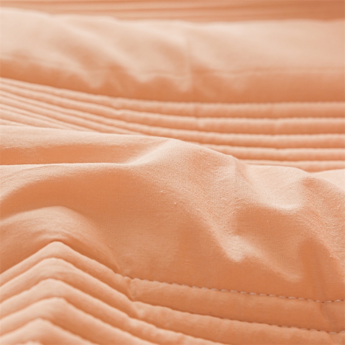 91家纺网 家纺一手货源 找家纺 鑫钰 2023色织水洗纯棉全棉夹棉绣花床笠夹棉枕套邂逅活力橙