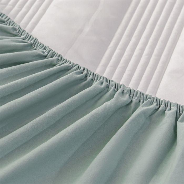 91家纺网 家纺一手货源 找家纺 鑫钰 2023色织水洗纯棉全棉夹棉绣花床笠夹棉枕套邂逅天空蓝