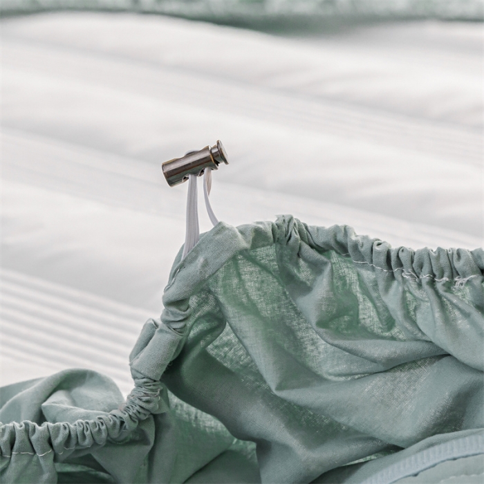 91家纺网 家纺一手货源 找家纺 鑫钰 2023色织水洗纯棉全棉夹棉绣花床笠夹棉枕套邂逅天空蓝