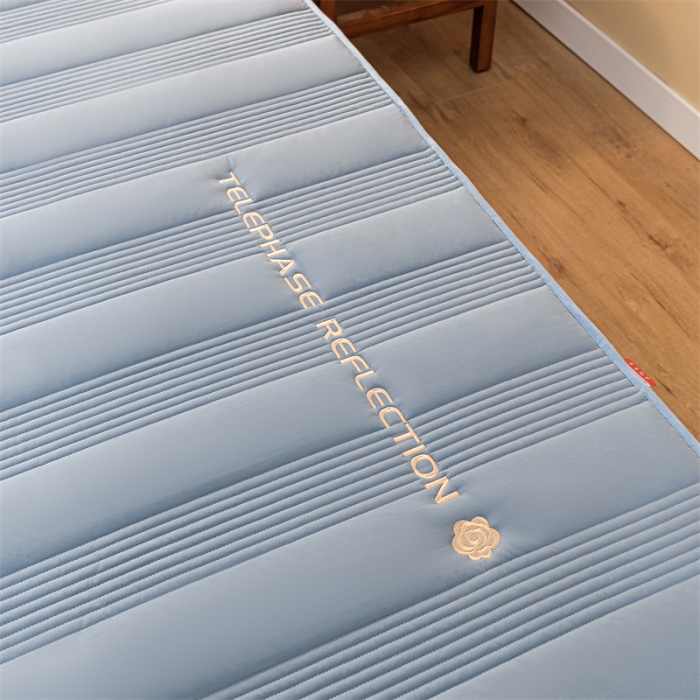 91家纺网 家纺一手货源 找家纺 蓝巢 2022新款升级版全棉大豆纤维夹棉床笠- 邂逅清雅蓝