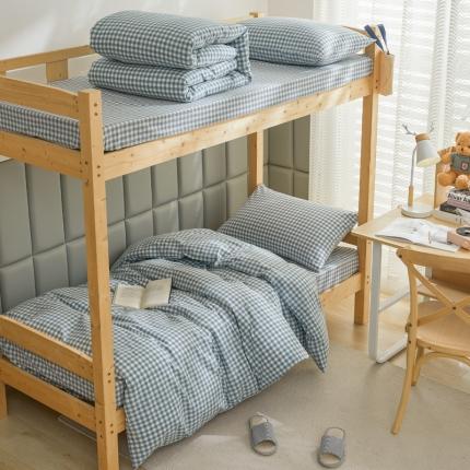 91家纺网 家纺一手货源 找家纺 （总）柠萌家居 新款A类全棉色织水洗棉三件套学生季宿舍上下铺