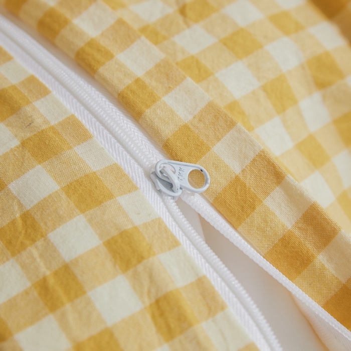 91家纺网 家纺一手货源 找家纺 柠萌家居 新款A类全棉色织水洗棉三件套学生季宿舍上下铺小黄格