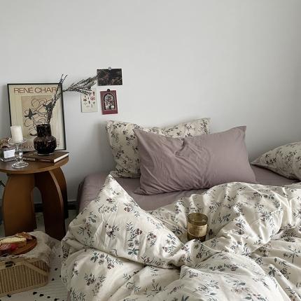 91家纺网 家纺一手货源 找家纺 （总）恋恋三季 2024新款春夏新品纯棉斜纹四件套田园系列