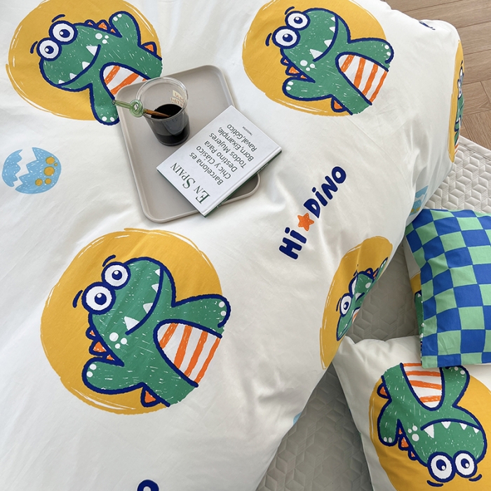 91家纺网 家纺一手货源 找家纺 麦伦 2022新款13372全棉儿童卡通系列四件套 蒂诺龙