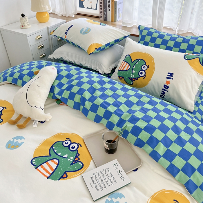 91家纺网 家纺一手货源 找家纺 麦伦 2022新款13372全棉儿童卡通系列四件套 蒂诺龙