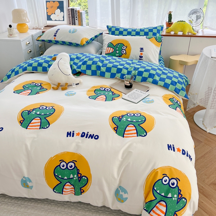 91家纺网 家纺一手货源 找家纺 麦伦 2022新款13372全棉儿童卡通系列四件套 蒂诺龙