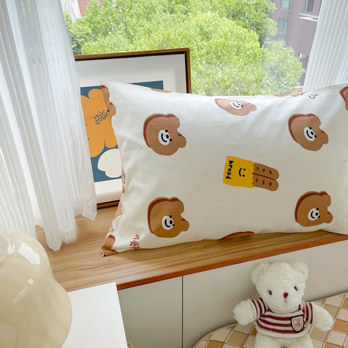 91家纺网 家纺一手货源 找家纺 麦伦 2022新款13372全棉儿童卡通系列四件套 饼干小熊