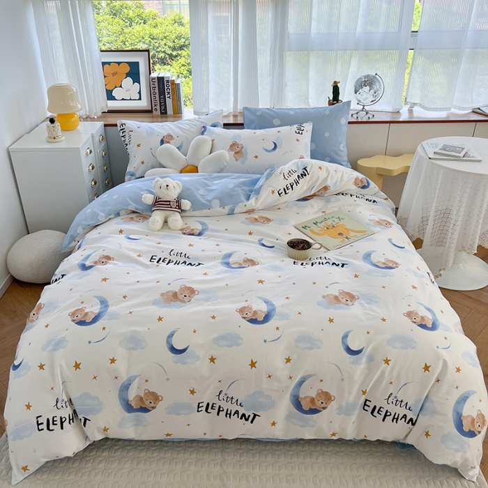 91家纺网 家纺一手货源 找家纺 麦伦 2022新款13372全棉儿童卡通系列四件套 繁星入眠