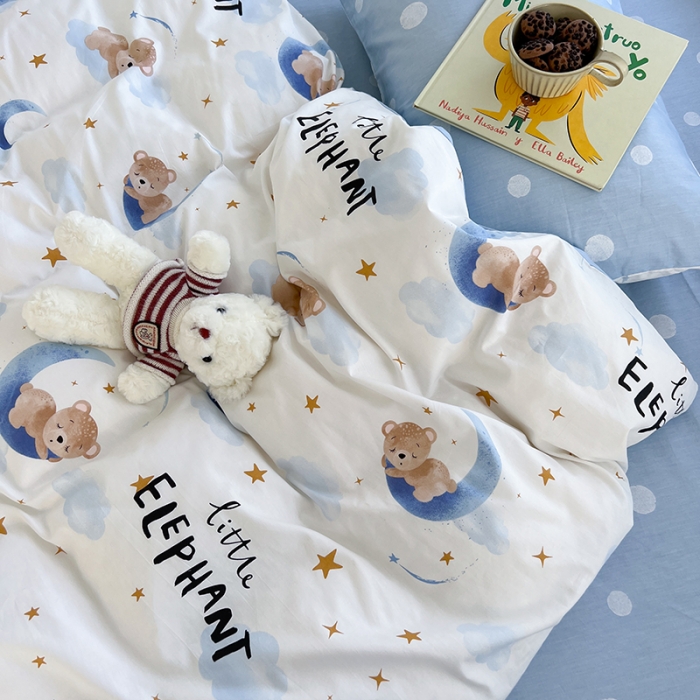 91家纺网 家纺一手货源 找家纺 麦伦 2022新款13372全棉儿童卡通系列四件套 繁星入眠