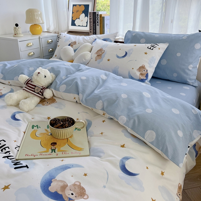 91家纺网 家纺一手货源 找家纺 麦伦 2022新款13372全棉儿童卡通系列四件套 繁星入眠