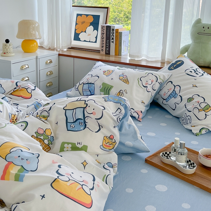 91家纺网 家纺一手货源 找家纺 麦伦 2022新款13372全棉儿童卡通系列四件套 酷爽夏日