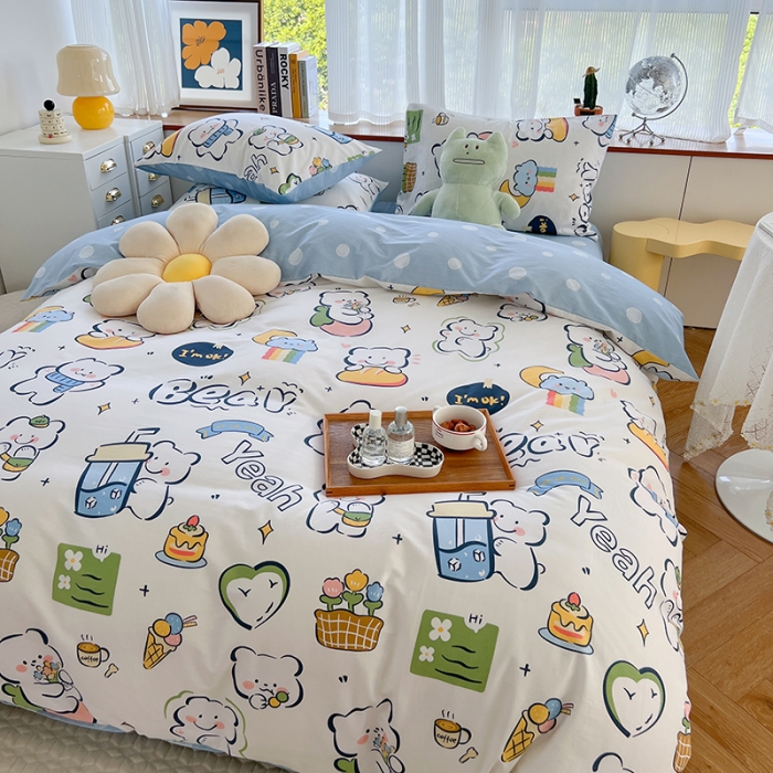 91家纺网 家纺一手货源 找家纺 麦伦 2022新款13372全棉儿童卡通系列四件套 酷爽夏日